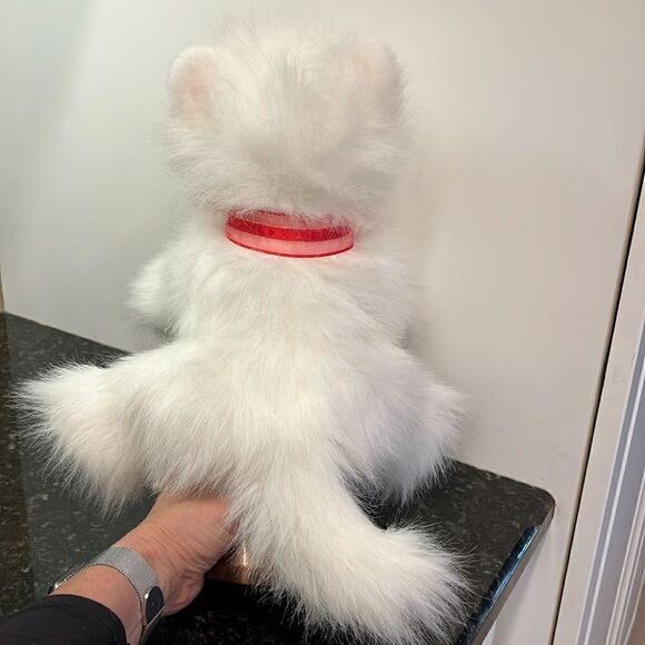 Animal Express Plush Cat Hand Puppet White Kitten Stuffed Blue Eyes Pink… - Picture 6 of 6